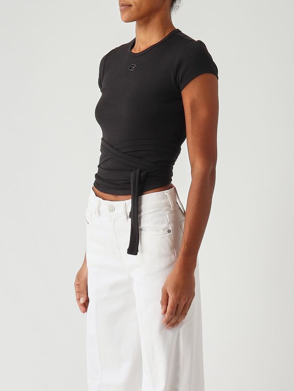 3. Top donna T-Bunny-Tail in cotone stretch Nero Diesel a211970ejai