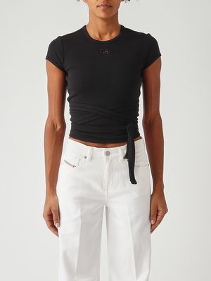 1. Top donna T-Bunny-Tail in cotone stretch Nero