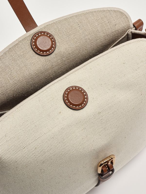 7. Sac Pony en toile lin-coton pour femme Écru-Marron Etro wp1c0019at275
