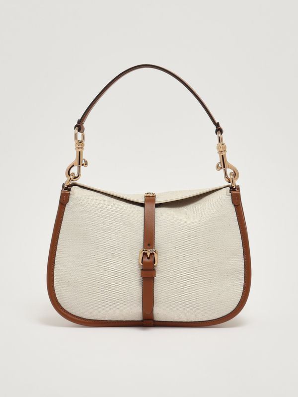 1. Sac Pony en toile lin-coton pour femme Écru-Marron Etro wp1c0019at275