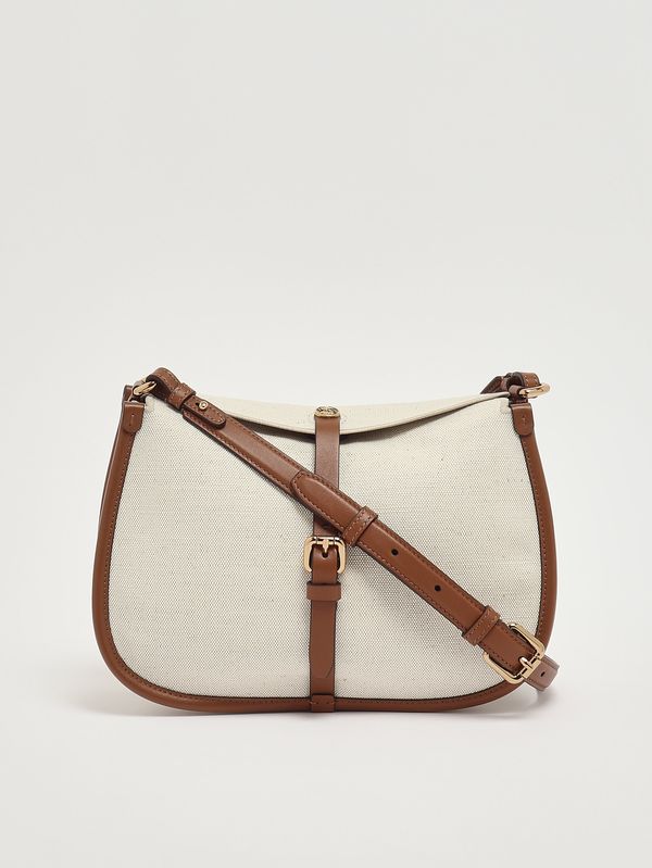 4. Sac Pony en toile lin-coton pour femme Écru-Marron Etro wp1c0019at275
