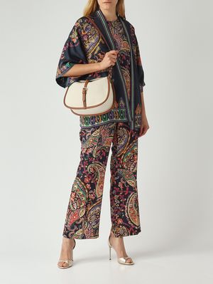 2. Sac Pony en toile lin-coton pour femme Écru-Marron