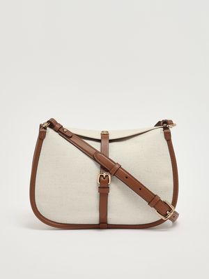 4. Sac Pony en toile lin-coton pour femme Écru-Marron