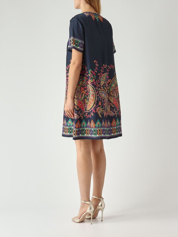 4. Vestido de seda para mujer Azul marino-Fantasía Etro wrha0562akg17