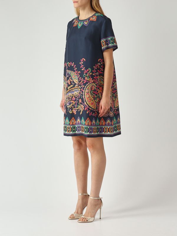 3. Vestido de seda para mujer Azul marino-Fantasía Etro wrha0562akg17