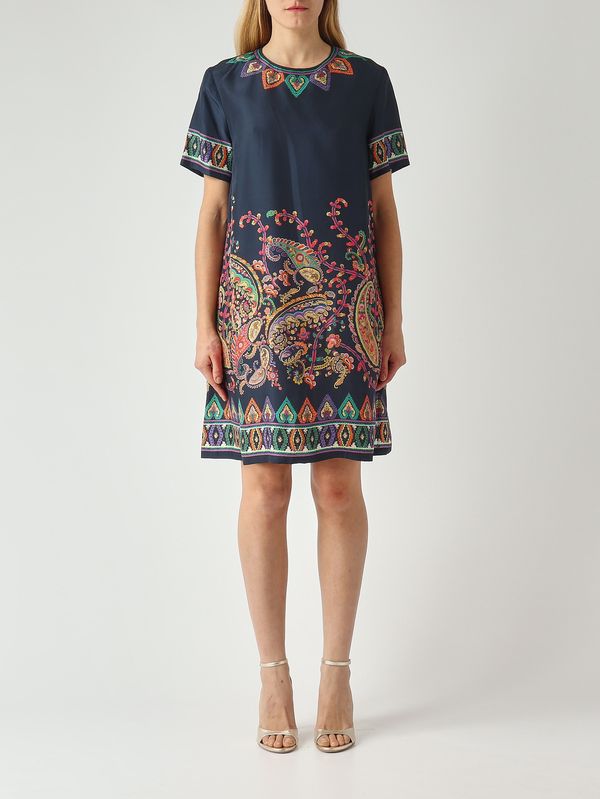 1. Vestido de seda para mujer Azul marino-Fantasía Etro wrha0562akg17