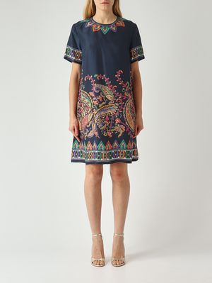 1. Vestido de seda para mujer Azul marino-Fantasía
