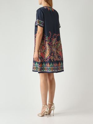 4. Vestido de seda para mujer Azul marino-Fantasía