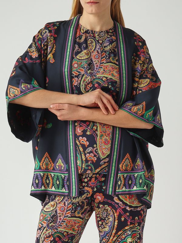 5. Kimono donna in seta Navy-Fantasia Etro wrca0025akg03