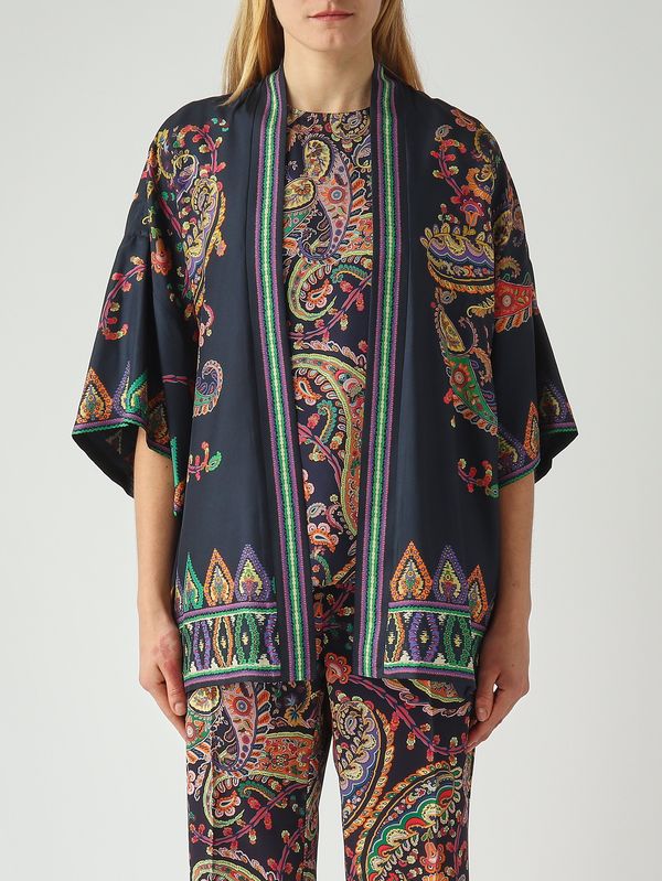 1. Kimono donna in seta Navy-Fantasia Etro wrca0025akg03