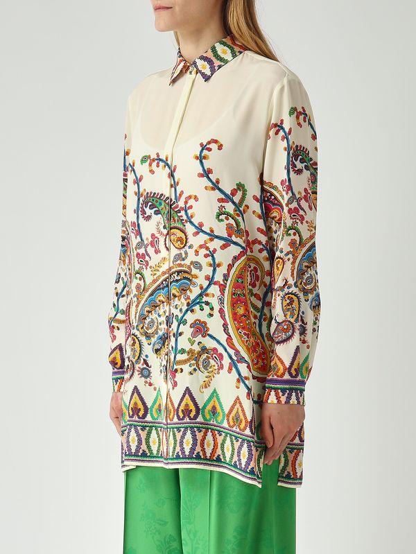 3. Camisa de seda para mujer Mantequilla-Fantasía Etro wria0103akg20
