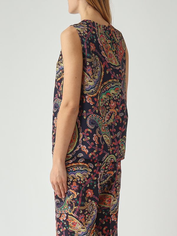 4. Damenbluse aus Cady Navy-Muster Etro wrja001999sasy9