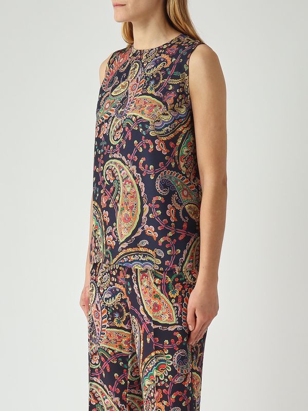 3. Damenbluse aus Cady Navy-Muster Etro wrja001999sasy9