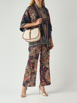 2. Damenbluse aus Cady Navy-Muster