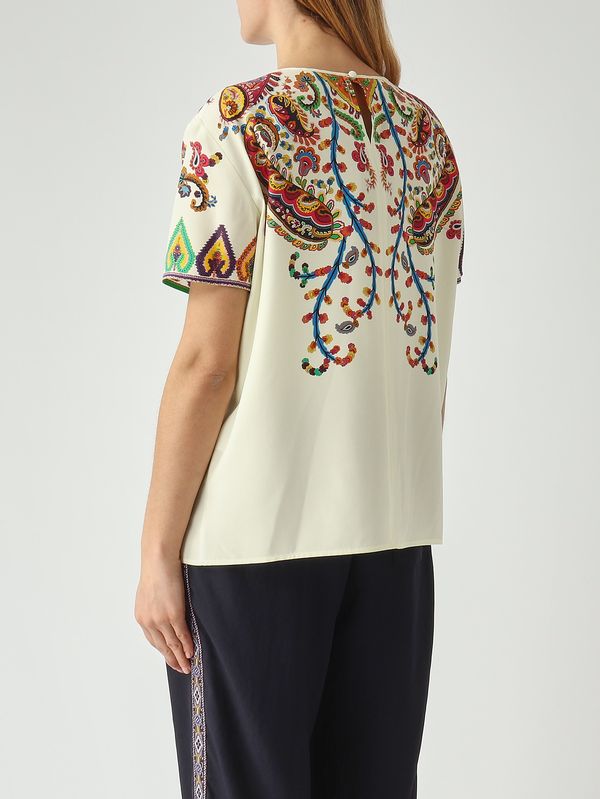 4. Blusa de seda para mujer Mantequilla-Fantasía Etro wrja0025akg21