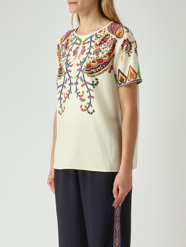 3. Blusa de seda para mujer Mantequilla-Fantasía Etro wrja0025akg21