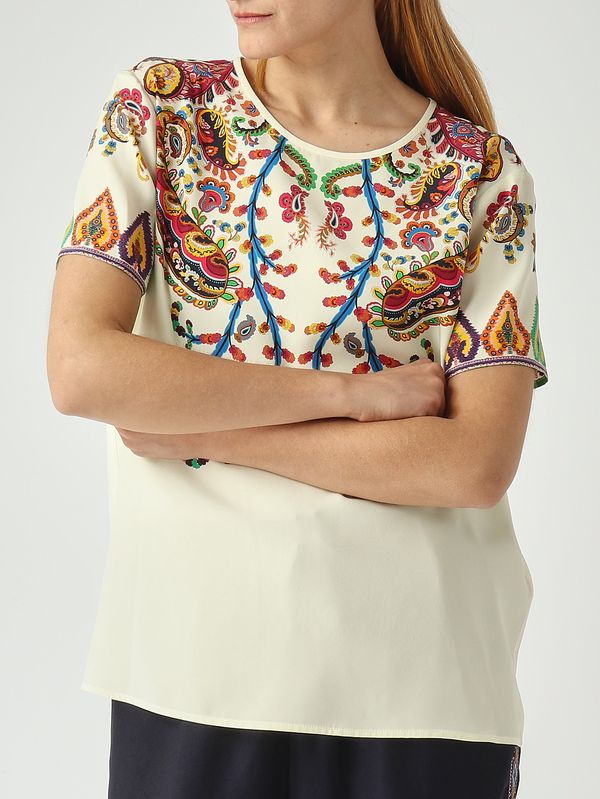 5. Blusa de seda para mujer Mantequilla-Fantasía Etro wrja0025akg21