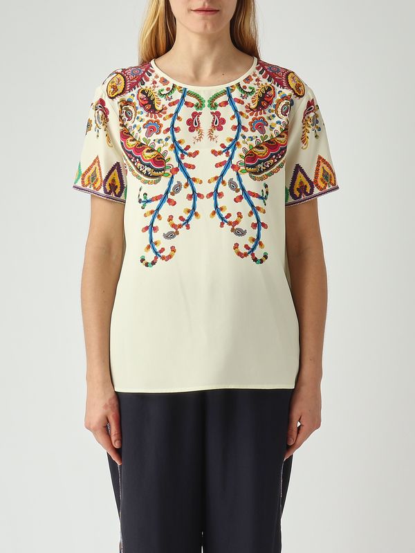 1. Blusa de seda para mujer Mantequilla-Fantasía Etro wrja0025akg21