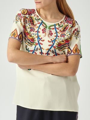 5. Blusa de seda para mujer Mantequilla-Fantasía
