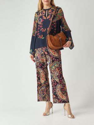 2. Blusa de seda para mujer Azul marino-Fantasía