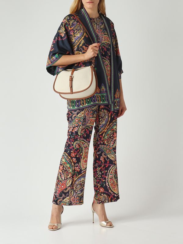 2. Damenhose aus Stretch-Cady Navy-Muster Etro wrea006999sasu8
