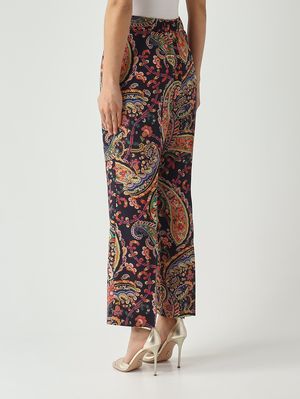 4. Damenhose aus Stretch-Cady Navy-Muster