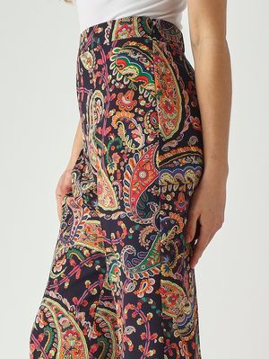 5. Damenhose aus Stretch-Cady Navy-Muster