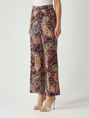 3. Damenhose aus Stretch-Cady Navy-Muster
