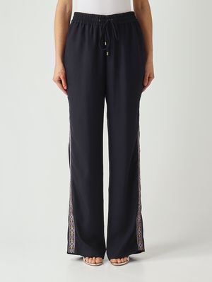 1. Damenhose aus Cady Marineblau