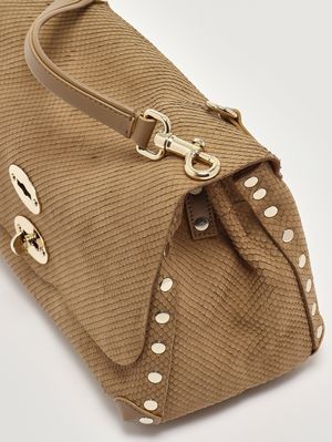 6. Bolso de mujer Postina Amoretto S de piel nobuk Beige Maggese