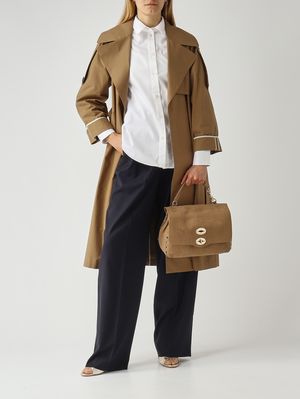 2. Bolso de mujer Postina Amoretto S de piel nobuk Beige Maggese