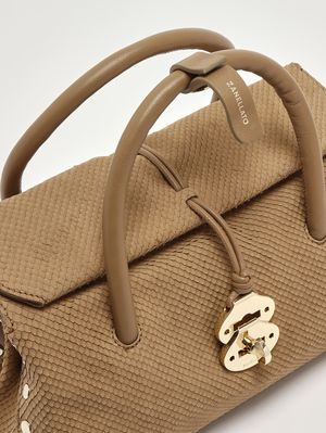6. Bolso de mujer Dotta Amoretto S de piel nobuk Beige Maggese