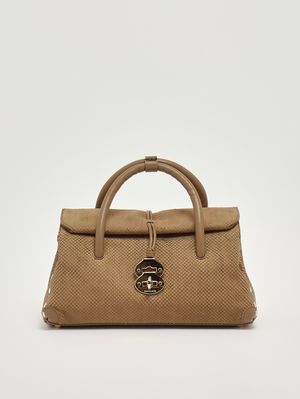 1. Bolso de mujer Dotta Amoretto S de piel nobuk Beige Maggese
