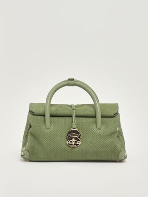 1. Sac Dotta Amoretto S en cuir nubuck pour femme Green Spinoso