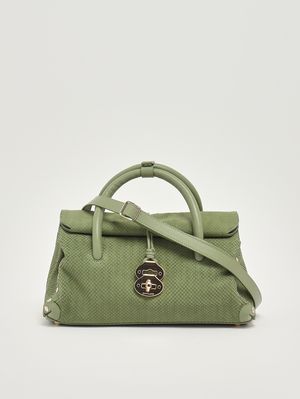 4. Sac Dotta Amoretto S en cuir nubuck pour femme Green Spinoso