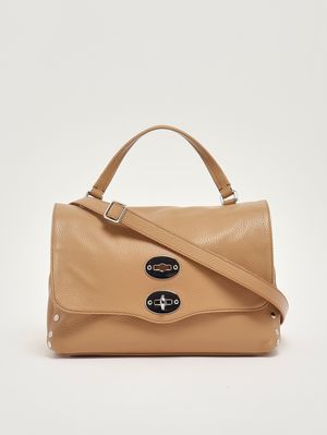 3. Borsa donna Postina Daily S in pelle martellata Brown Cantucci