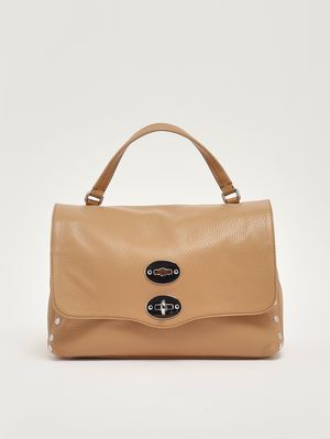 1. Borsa donna Postina Daily S in pelle martellata Brown Cantucci