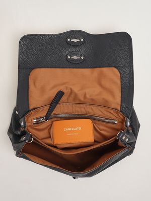 4. Borsa donna Postina Daily S in pelle martellata Navy Scuro