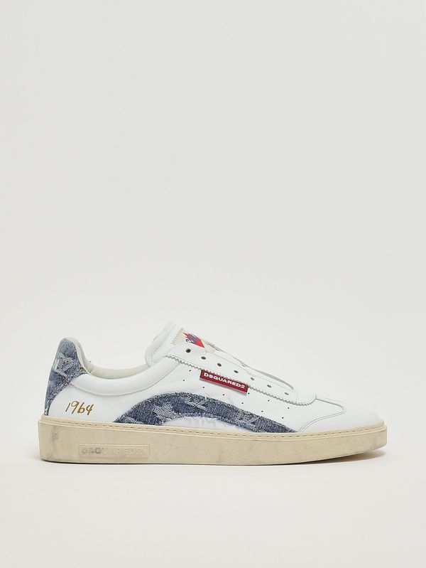 1. Zapatillas para hombre Rider de piel Blanco Dsquared2 snm047111508754