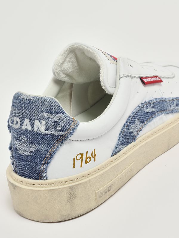 5. Zapatillas para hombre Rider de piel Blanco Dsquared2 snm047111508754