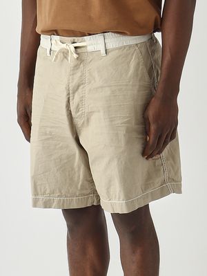 5. Short homme en sergé de coton extensible Crème