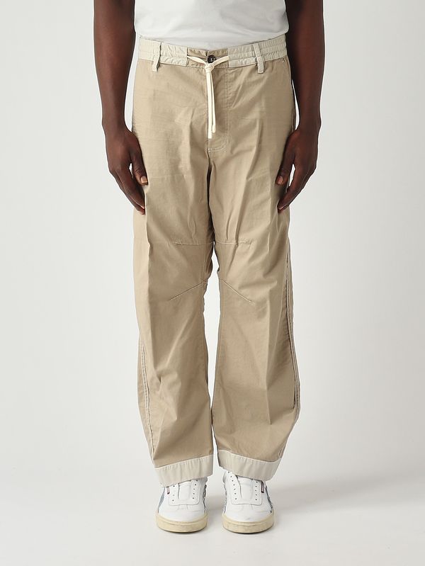 Pantalone uomo Inside Out in twill di cotone stretch Crema Dsquared2