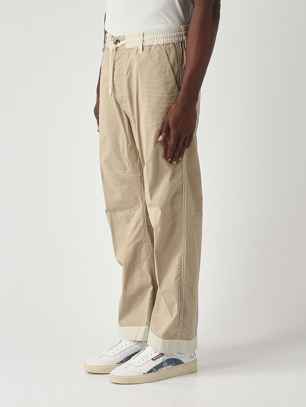 3. Pantalón de hombre Inside Out en sarga de algodón elástico Crema Dsquared2 s74kb1101s35175