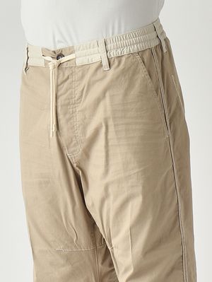 5. Pantalón de hombre Inside Out en sarga de algodón elástico Crema