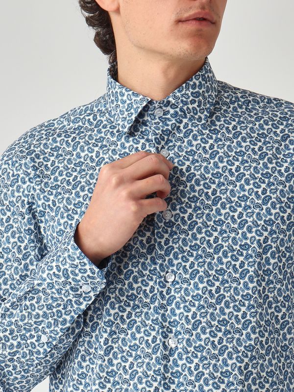 5. Chemise homme Roma en coton stretch Micro Paisley-Bleu Etro mrib000199saeg3