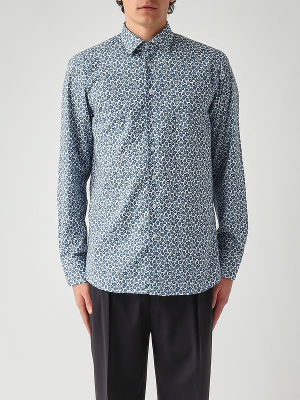 1. Chemise homme Roma en coton stretch Micro Paisley-Bleu Etro mrib000199saeg3