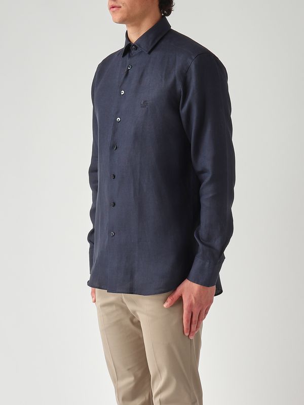 3. Camicia uomo Roma in lino Navy Etro mrib000299tu3f3