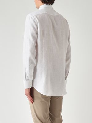 4. Camicia uomo Roma in lino Bianco