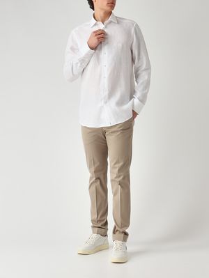 2. Camicia uomo Roma in lino Bianco