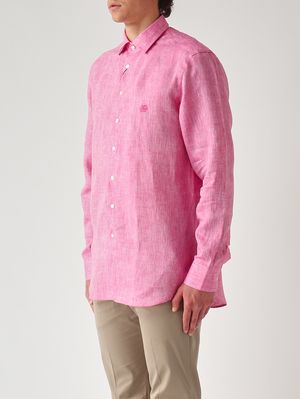 3. Camicia uomo Roma in lino Fragola